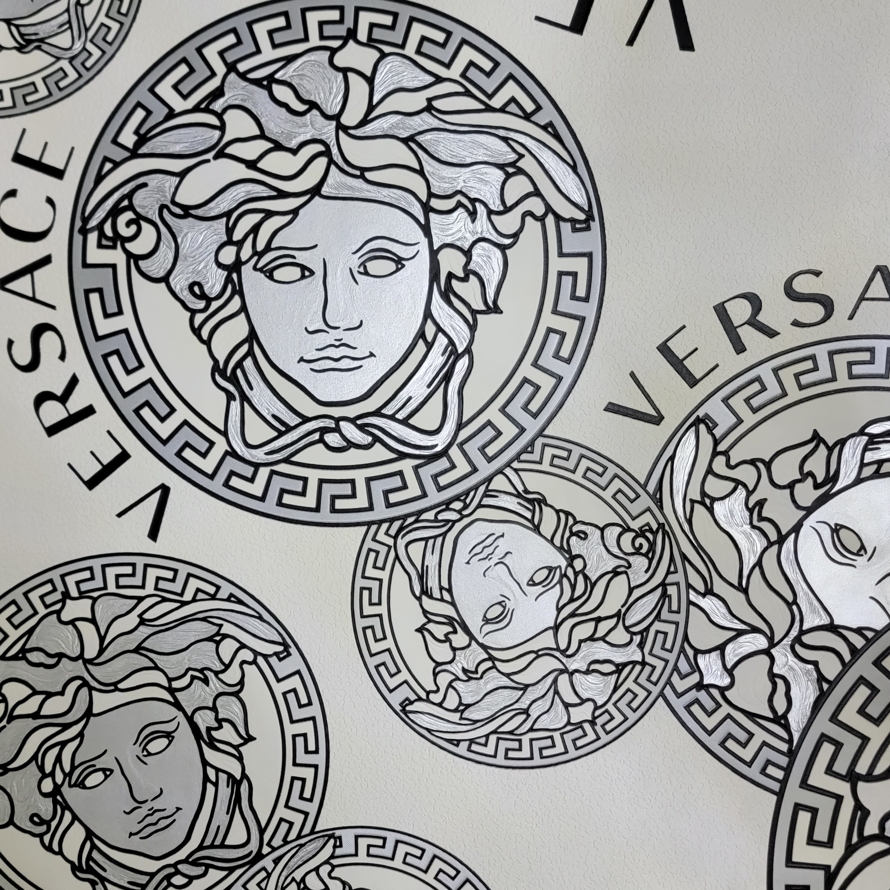 Versace white wallpaper Clearance