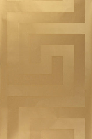93523-2 Solea Gold Satin Greek Key Wallpaper