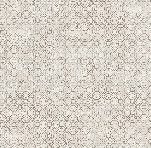 4105-86666 Khauta Silver Floral Geometric Wallpaper