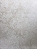 75906 Portofino Victorian taupe gray off white damask textured Wallpaper