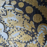 76011 Portofino Textured black gray gold Metallic Floral damask 3D Wallpaper