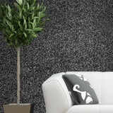 M4040 Modern Black Gray Natural Mica rustic Big Chip Stone silver glitter Wallpaper