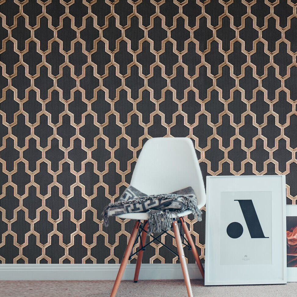3d wallpaper black and gold