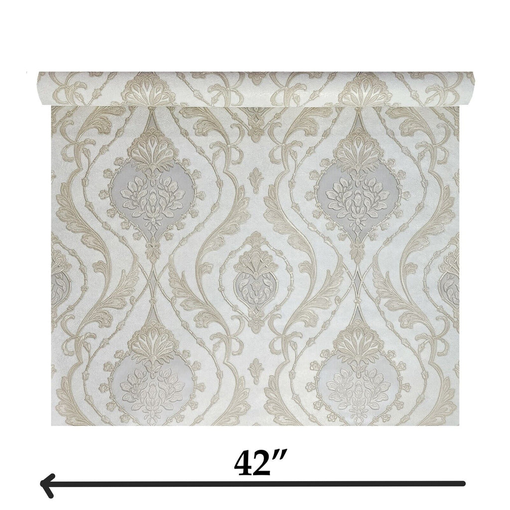 TAN  タン　DAMASK MOTIF CD  GRAY ShadowLeafDamask_TapestryTones