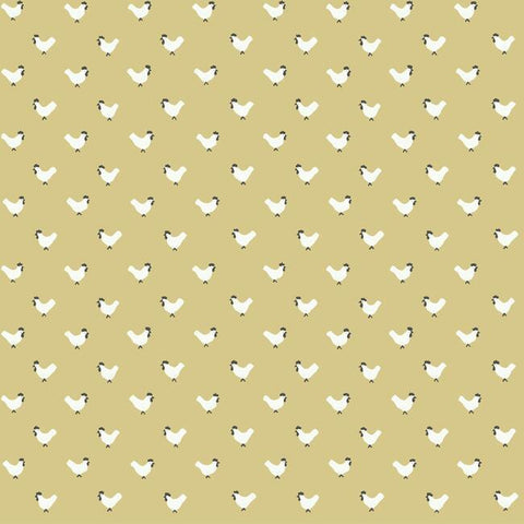 FH4074 York Roost Animal Rustic Farmhouse Yellow Wallpaper