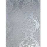 235004 Portofino gray silver metallic Flocked Victorian velvet damask Wallpaper