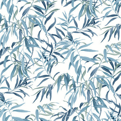 GO8242 Greenhouse Wallpaper WILLOW GROVE Blue LEAF