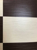 5549-02 Faux Leather Tile Brown Cream Plaid Wallpaper