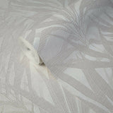 M23005 Floral Ivory off White cream palm tree leaves branches Wallpaper