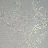 M5634 White Ivory Textured floral Victorian Damask faux fabric Wallpaper 