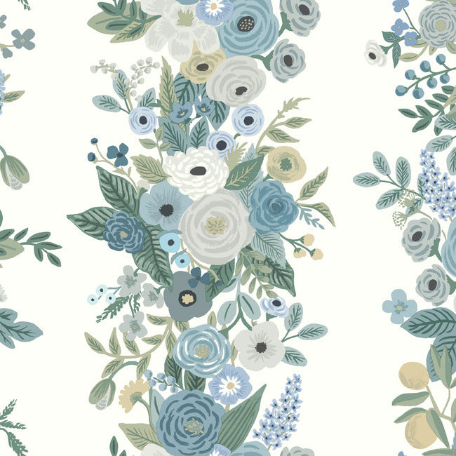 Rifle Paper Co. Second Edition Petal Wallpaper - White & Blue