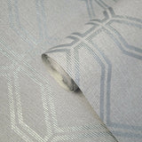 WM27527701 Geometric Textured trellis lines gray silver Wallpaper 