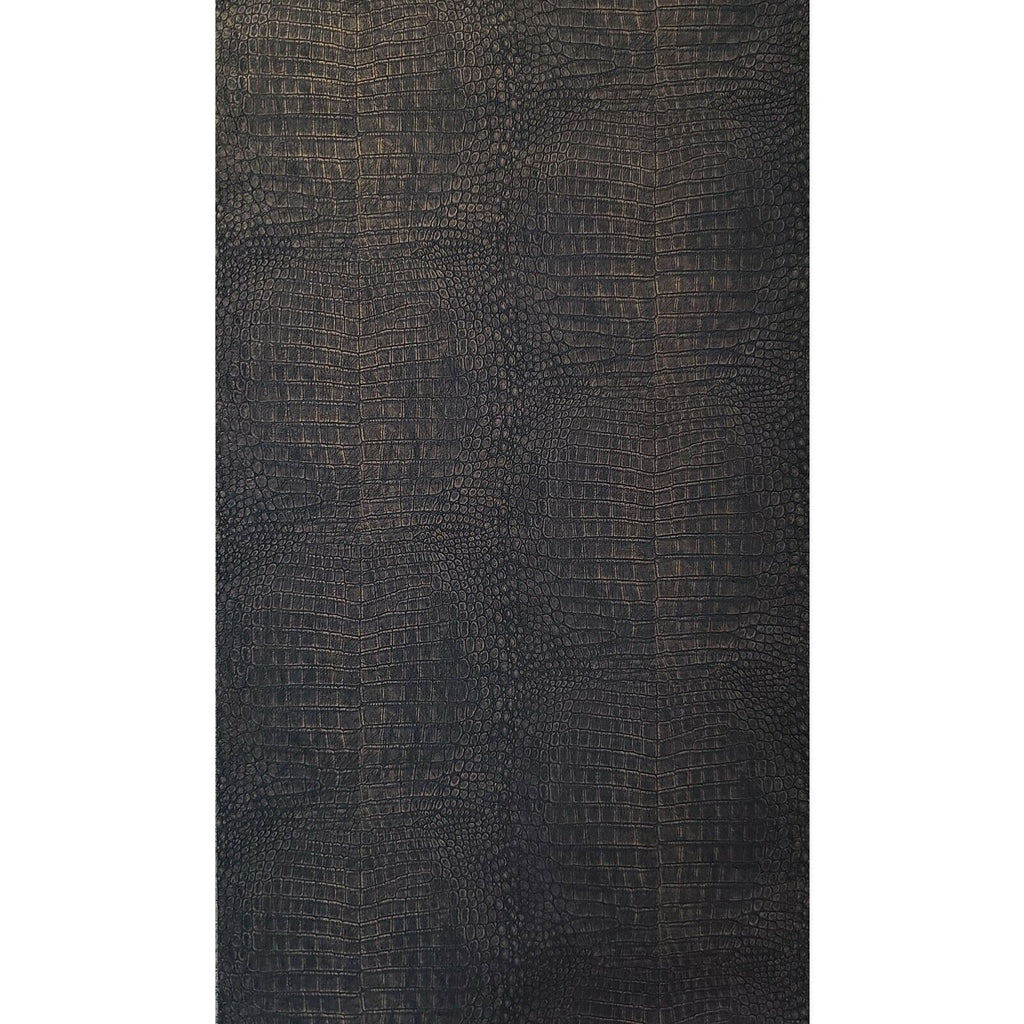 WM71547701 Crocodile Black Copper Metallic Textured Wallpaper 