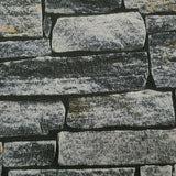 WM95871101 Violet blue black 3D Textured Brick Stone Wallpaper 