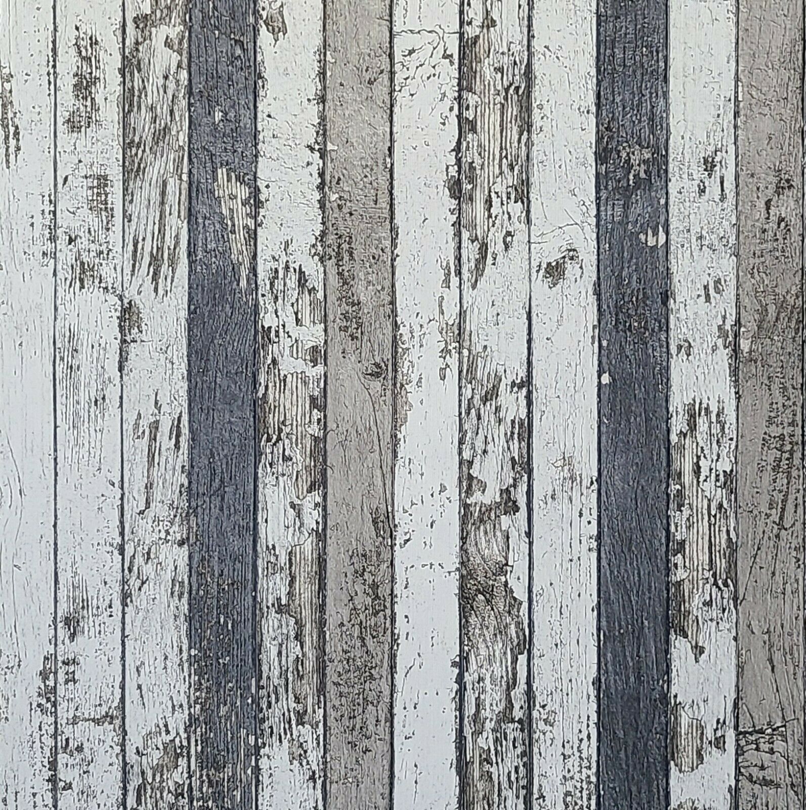 WM95914101 Distressed white blue faux wood planks 3D Wallpaper –  wallcoveringsmart