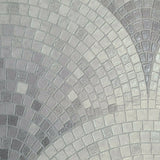 WMBA22004401 Gloss White Gray faux Fish Scale mosaic tiles Wallpaper