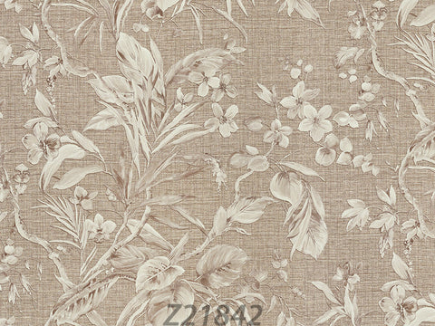Z21842 Floral plants Roze gold beige faux fabric wallpaper