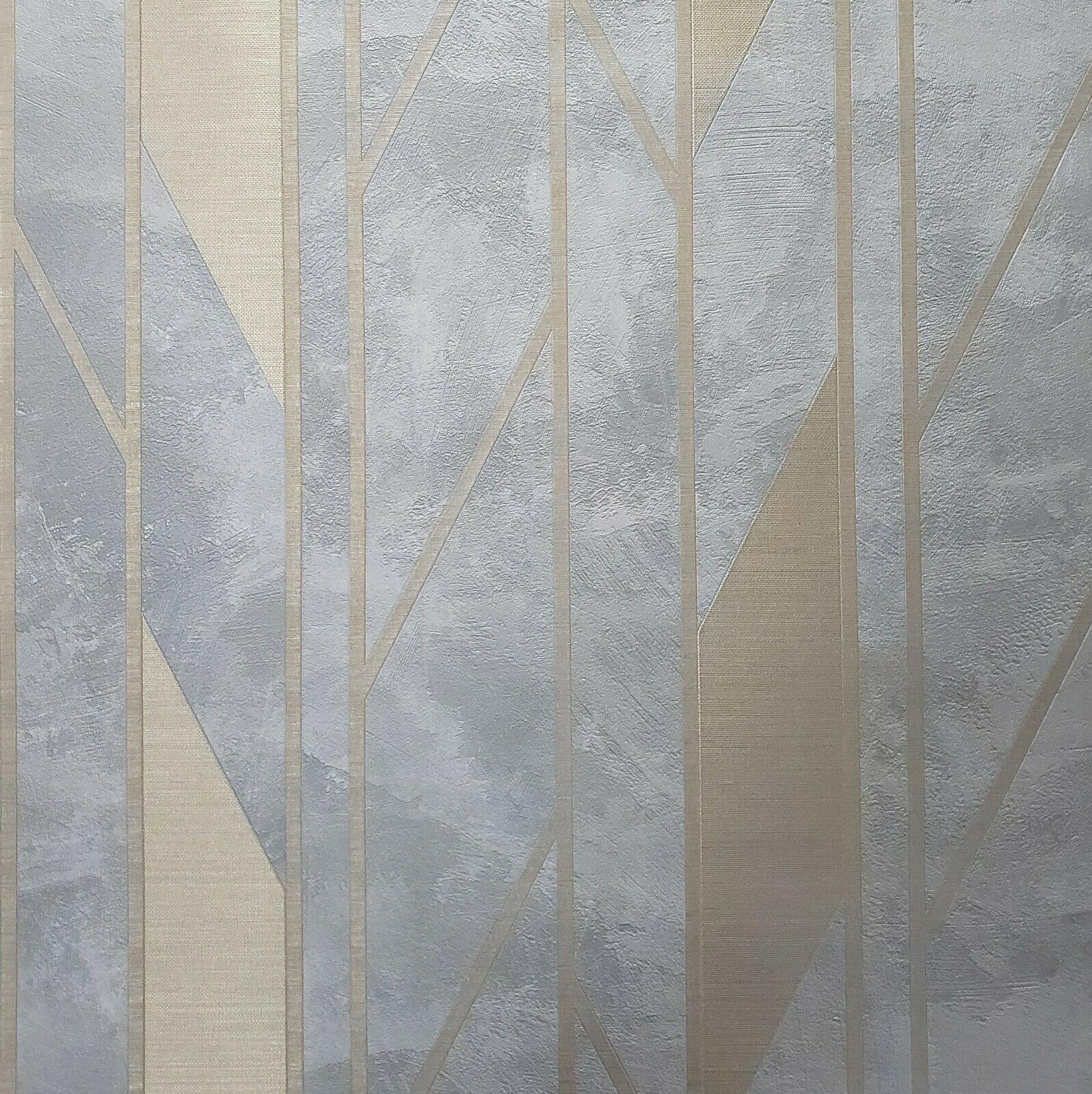 I Love Wallpaper Zion Metallic Wallpaper in Grey and Gold