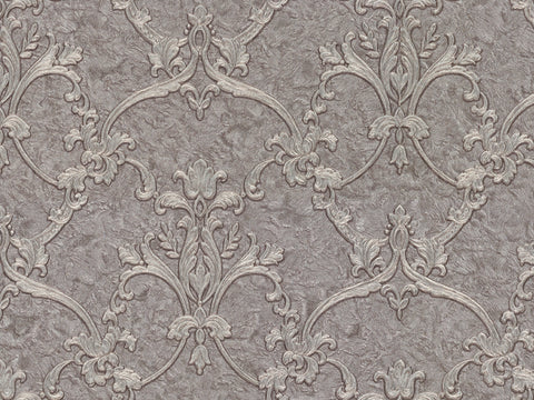Z46031 Trussardi Metallic Silver Gray textured Damascus wallpaper 3D