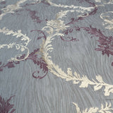Z5519 Zambaiti Dark grey beige purple floral damask faux plaster Wallpaper