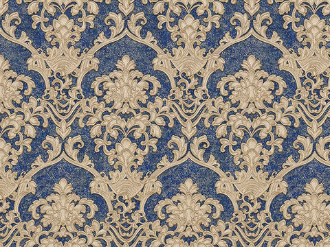 Z64831 Damascus Beige Metallic Blue Gold wallpaper textured Luxury