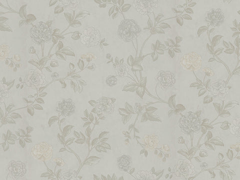 Z66805 Contemporary White non-woven Satin floral wallpaper textured 3D