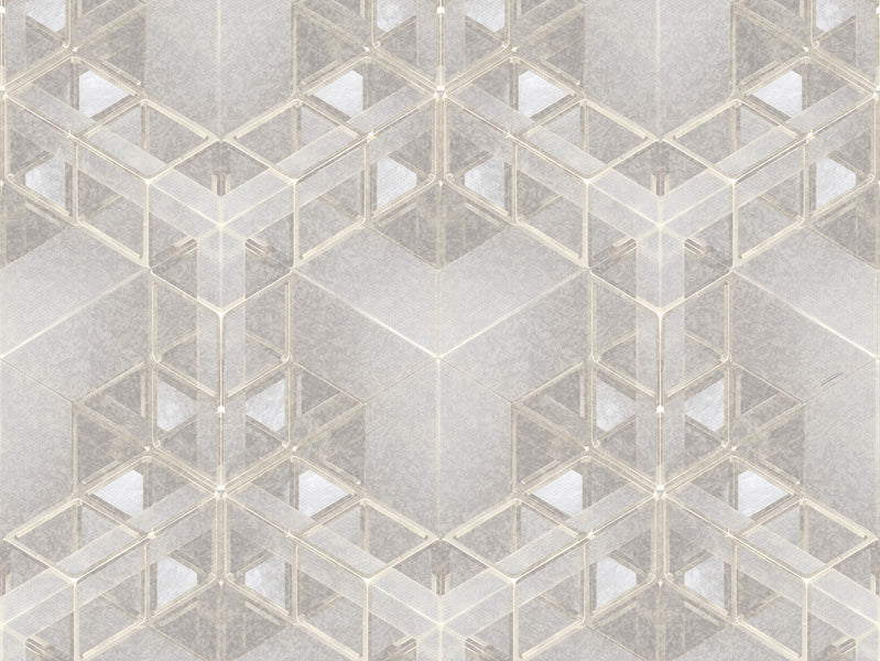 Liquid Marble Geometric wallpaper in grey & gold