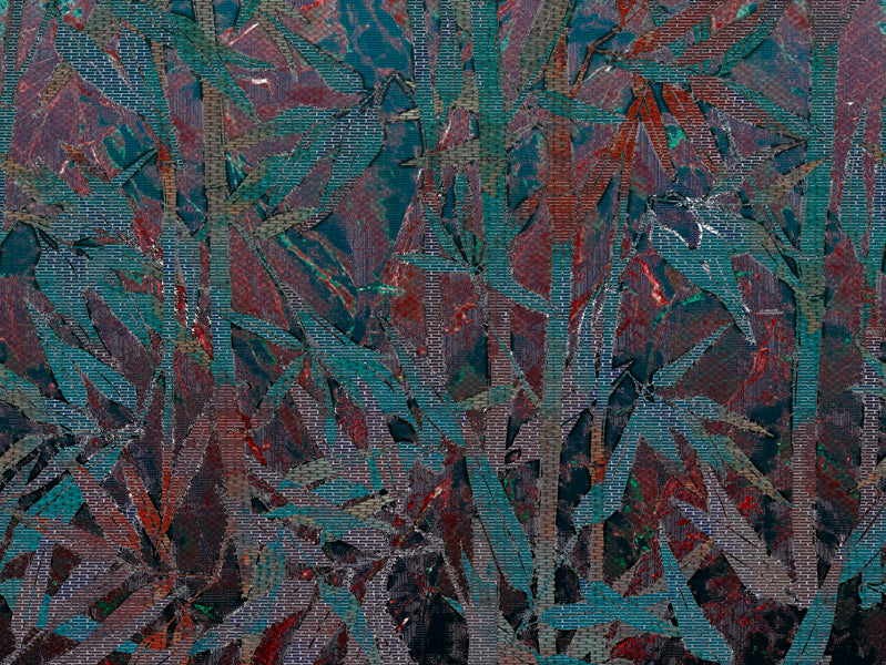 廃盤壁紙3本 Z90073 LAMBORGHINI 2 Floral Leaves Red Green 3d Textured Panel