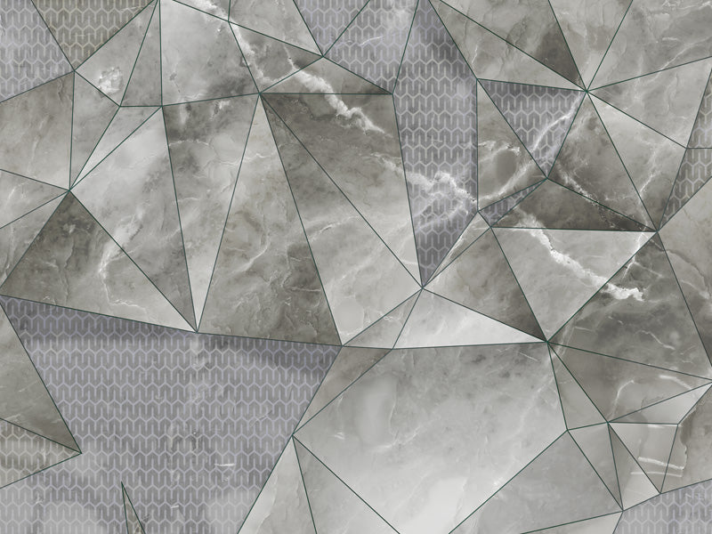 Z90093 LAMBORGHINI 2 Geometric Marble Gray Silver 3D Panel
