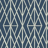 CV4449 York Riviera Bamboo Trellis Diamond Geometric Navy Blue Wallpaper