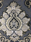 8540-13 Gray Gold Blue Damask Wallpaper