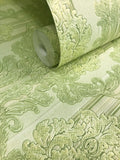 8102-04 paper Vintage Damask Victorian Floral Green textured