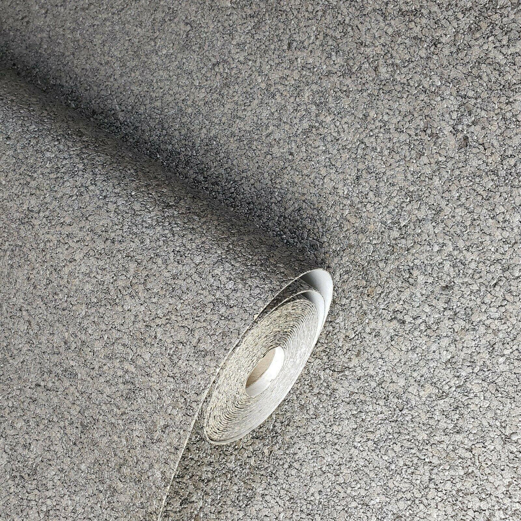 P4800 Silver Gray Big Chip Stone Natural Mica Wallpaper Plain