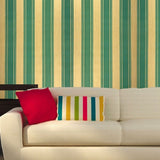 400026 Striped flock Wallpaper flocked Green Gold Metallic Textured Flocking Velvet