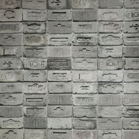 5678-10 Slavyanski Vinyl gray textured faux vintage concrete stone brick 3D  Wallpaper