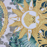38703-4 Versace Green Olive Tropical Palm Leaf Gold White Wallpaper