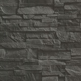 2774-475036 Collegiate Charcoal Stacked Slate Wallpaper