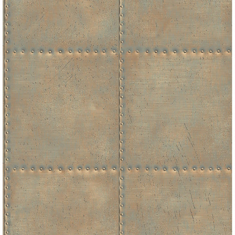 2701-22344 Sheet Metal Turquoise Rivets Wallpaper