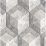 2701-22306 Rustic Wood Tile Ash Geometric Wallpaper