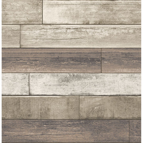 2701-22347 Weathered Plank Rust Wood Textured Wallpaper