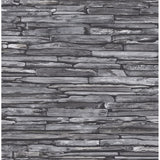 2701-22352 Stacked Slate Charcoal Industrial Wallpaper