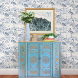3120-13602 Everglades Blue Flamingos Wallpaper