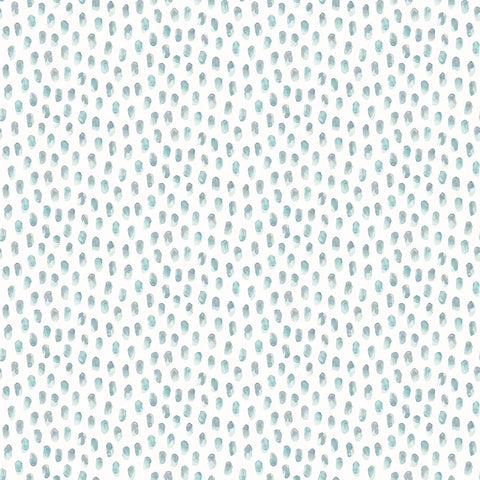 3120-13611 Sand Drips Aqua Painted Dots Wallpaper