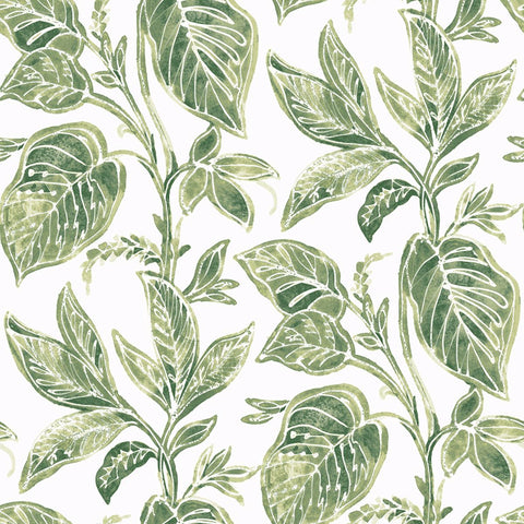 3120-13621 Mangrove Green Botanical Wallpaper