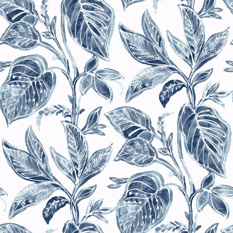 3120-13625 Mangrove Blue Botanical Wallpaper