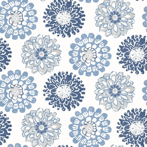 3120-13705 Sunkissed Blue Floral Wallpaper