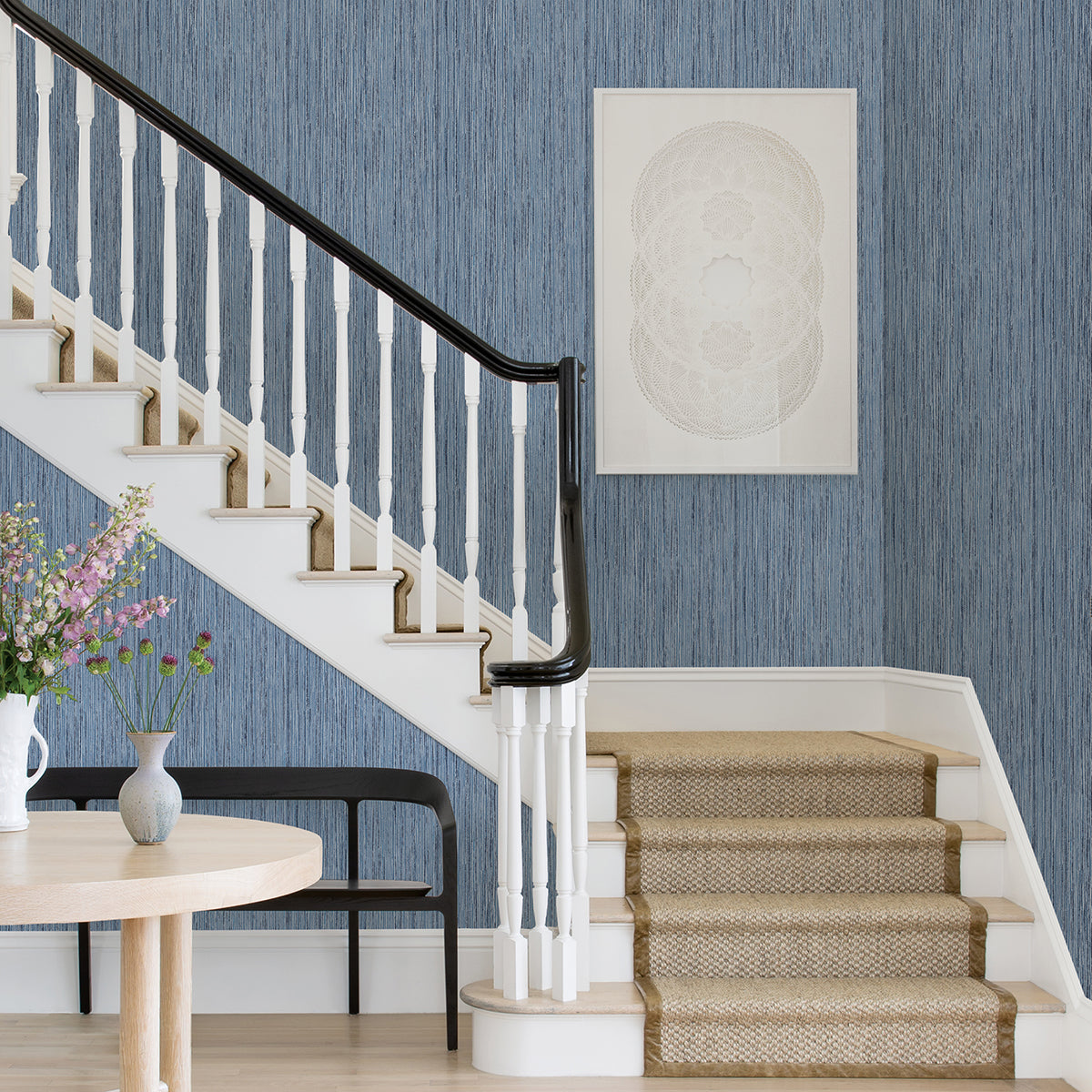 2971-86342 Justina Metallic Faux Grasscloth Vertical Strips