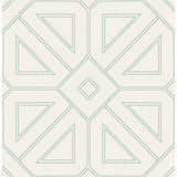 2973-87373 Voltaire Green Beaded Geometric Wallpaper
