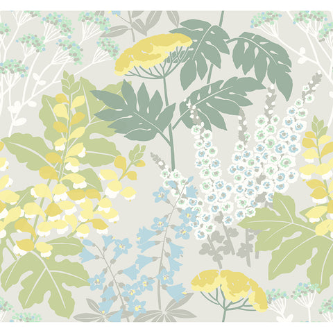 2973-90009 Brie Pastel Forest Flowers Wallpaper