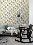 4060-138921 Inez Mustard Geometric Wallpaper